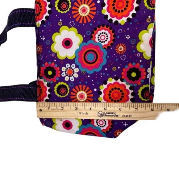 Igloo Floral Lunch Tote Bag Purple Insulated Zip Top Cooler Travel Carry Case - Picture 10 of 12